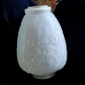 Vintage Art Deco frosted floral glass globe